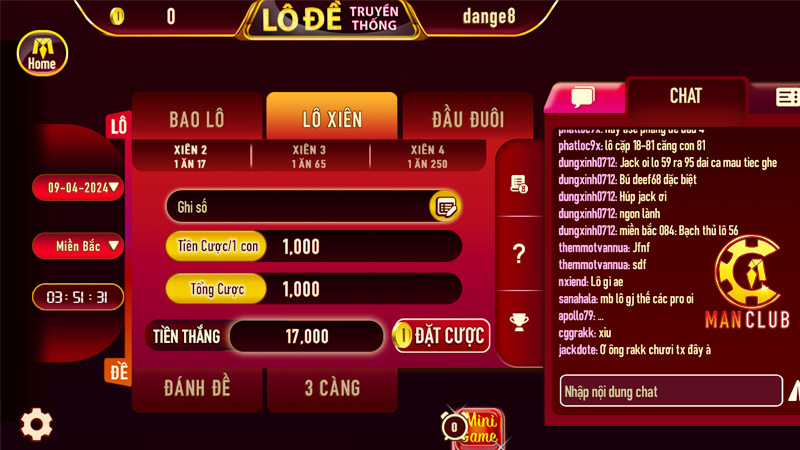 Cách để tham gia Mega tại cổng game Manclub